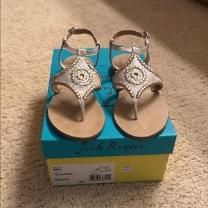 Jack Rogers “Maci” Metallic Gold/Bone Sandals